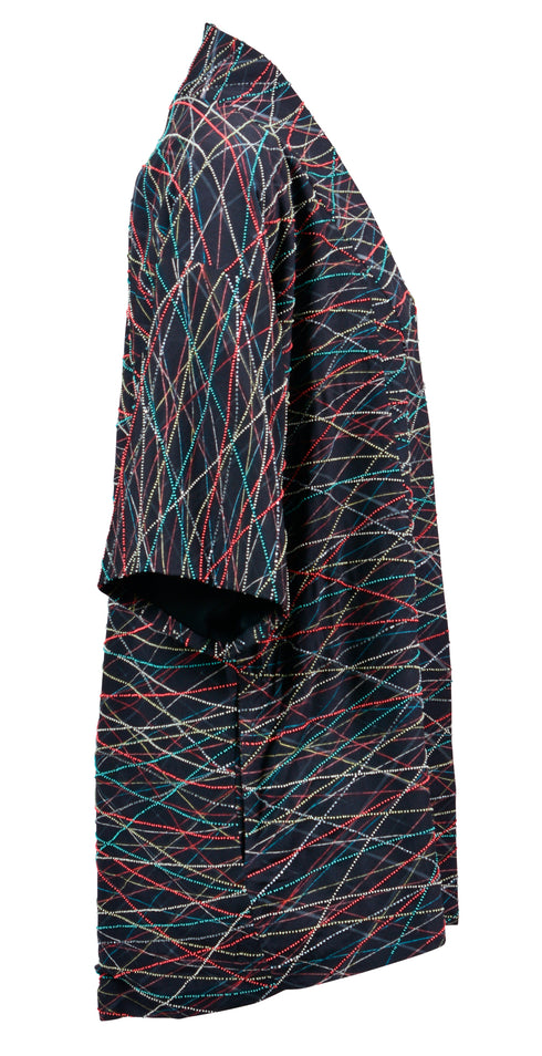 Black Multi Color Kimono
